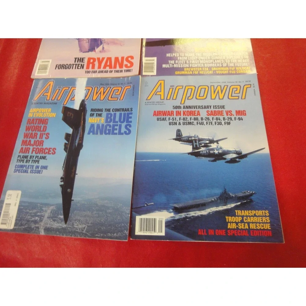 4 lot Vintage 1998 99 2000 AIRPOWER magazine airplane war plane aircraft 50th an